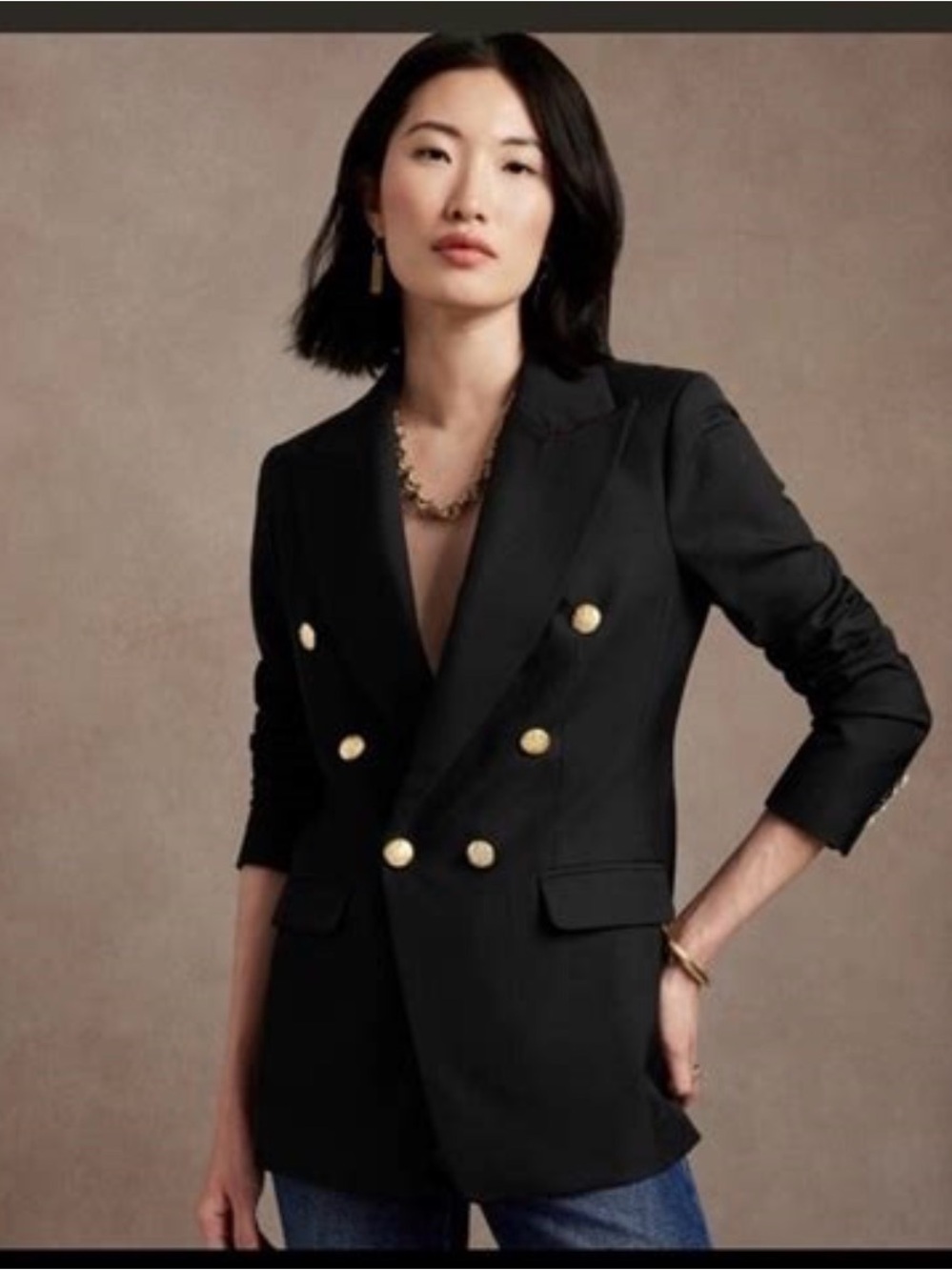 Banana Republic Captains Blazer Black